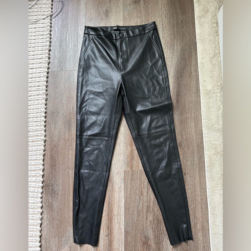 Zara Black Leather Pants